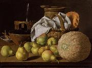 Melendez, Luis Eugenio Stell Life with Melon and Pears (mk08) USA oil painting reproduction